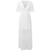 Elegante copricostume lungo in pizzo bianco con scollo a V sexy Abito da spiaggia estivo con scollo a V Tunica da donna che indossa il costume da bagno Cover Up A506 210420