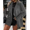 Damesjassen Sexy V-nek Small Suit Jacket Herfst en Winter Vrouwelijke Effen Kleur Lange Mouwen Elegante Kantoor Blazer Damesfeest