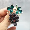 Pins Brooches RHao Classical Fruit For Women And Girls Dress Collar Jewelry Purple Glass Drops Grapes Brooch Hijab Seau22
