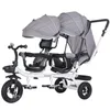 Multifunction Baby Twin Trolley Three Wheel Stroller Double Tricycle Trolley Rotating Swivel Seat Pushchair Buggies227K