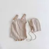 vêtements d'automne et d'hiver pull en tricot pour bébé + Sling Romper col de poupée chemise à manches longues petite fille 210515