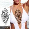 Fake Tatto Tijdelijke Tattoo Grote Patroon Stickers Waterdichte Mouw Hand Vinger Borst Tatoos Zwart Lichaamskunst voor Vrouw