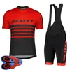 Été SCOTT Team Hommes Maillot Cyclisme costume manches courtes Vélo chemise pantalons à bavette ensembles Quick Dry Respirant pro Racing Vêtements Taille XXS-6XL Y21041037