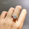 Klaster pierścienie Inbeaut 925 Silver Excellent Cut 1 CT D Kolor Pass Diament Test Sparkling Square Moissanite Ring Classic 4 Pazaw Princess