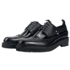 Gęste czarne buty rzeźbione obcasowe obcasy skórzane męskie buty biznesowe Men Derby Flats 20649