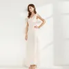 Women's Runway Dress Sexy V Neck Sleeveless Ruffles Elegant Fashion Summer Long Prom Vestidos