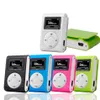 MP3 플레이어 미니 USB 금속 클립 휴대용 오디오 LCD 화면 지원 마이크로 SD TF 카드 letore와 헤드폰 케이블 재고 DHL A39