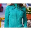 Fashion Autumn e Winter High Neck Sexy Sweated Swater Crocheted Turtleneck Pollover Cotton 210416