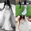 robe de mariée en dentelle de tulle détachable jupe