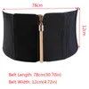 Hatcyggo Femmes Elastic Cinch Belt Wide Stretch Taille Belt Gold Tassel Zipper CORSET