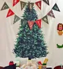 Weihnachtsbaum-Tapisserie mit LED-Licht-String-Flanell-Wand-Hänge-Raum-Dekor-Decke-Geschenk für Weihnachten Geburtstag Neujahr Urlaub 78.7x55in