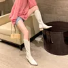 2021 Ann Black Pointy Knie-High Heels-Stiefel-Stiefel V-Toed-Leder-dicke Beine stilvolle massive weibliche Frauen-Oberschenkel-High-Knie-Cowboy-Reiter-Mode-Barrel-Stretch-Stiefel