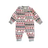 Weihnachten Familie passende Pyjamas Set Mutter Vater Kinder passende Kleidung Familienlook Outfit Baby Mädchen Strampler Nachtwäsche Pyjamas 28027878