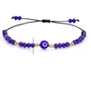 Handgefertigte geflochtene Evil Blue Eye-Armbandkette aus Edelstahl mit Kristallperlen und Geschenkkarte für Frauen und Mädchen im Großhandel