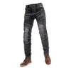 Racing Pants Drop-Resistenta motorcykel Jeans Män klassiska multi-fickiga slitsträckta cykling denim dolda blixtlås smala ridbyxor