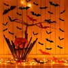 Autocollant de décoration populaire d'halloween 3D, 28 pièces, décor de chauve-souris noire, pour salle de Bar, fête d'halloween, autocollants muraux effrayants