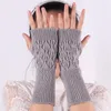 Vijf vingers handschoenen gebreide halve vinger vrouwen winter warm touchscreen solid mode mouwen cover thermische pols