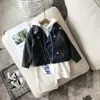 Mode babyjongen meisje pu lederen jas lente herfst peuter kinderen jas casual chaqueta uitloper kleding zwart 1-7Y 211011