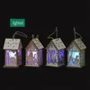 Cabane en rondins de Noël Hangs Kit d'artisanat en bois Puzzle Jouet Maison en bois de Noël avec barre lumineuse à bougie Décorations pour la maison Cadeaux de vacances pour enfants