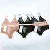 Lüks Elmas Mektup Lingerie Kadınlar Moda Bikini Iç Çamaşırı Seksi Mesh Sutyen Seti