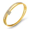 Bracelets à double couche en cristal Cz croisés, tendance, en acier inoxydable, pour hommes et femmes, bijoux cadeau Q0717