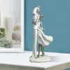 Figurer staty skulptur hus vardagsrum heminredning dekorativa lyckliga familj av fyra moderna enkelhet dekorativa ornament