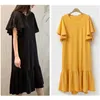 Summer Arrival Woman T-Shirt Fashion O-Collar Elegance Dresses Korean Style Women Clothing s D86207L 210416