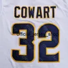2020 New Murray State College Basketball Jersey NCAA 32 Cowart Blanc Tous Cousus et Broderie Hommes Taille Jeunesse