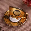 Ben Kina Kaffekopp Sätta europeisk keramik högkvalitativ retro svart te utsökt engelska och fat