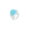 Acquista INS Trendy Cute Candy Color Love Heart Ring Anelli in resina acrilica bianca per donne Ragazze regalo gioielli semplice