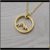 Pendant Necklaces & Pendants Jewelrysanlan Circle Round Snowy Necklace Mountain Range Charm Jewelry Mountains Are Calling Hiking Gift For Her