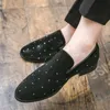 Rhinestone Luxury Brand men dress shoes Flat Casual Shoe Business Office Oxfords genuine leather Designers Suede loafers Plus size 38-47