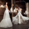 2021 Elegant White Mermaid Wedding Dress Detachable Bridal Gowns Lace Applique Nigerian Arabic Marriage Dresses Robe De Mariee