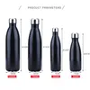 Anpassad dubbelmur isolerad vakuumkolv Rostfritt stålflaska för vattenflaskor Thermos Gym Sport Shaker Botella de Agua 210913