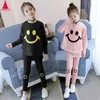 Set di vestiti per ragazze Autunno Primavera Manica lunga Top + Pantaloni 2PCS Tuta Abbigliamento per bambini Set Abbigliamento per bambini 4 5 6 7 8 Anni 211025