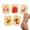 Gift Wrap 48/50pcs DIY Christmas Paper Bag Snowman Deer Santa Claus Label Hang Tags Party Decor Xmas Wrapping Bags