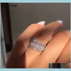 Gioielli Drop Delivery 2021 Vecalon Starlight Promise Ring 925 Sterling Sier Five Dazzling Layers Diamond Cz Engagement Wedding Ban324F