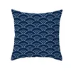 Coussin coussincorative couvercle de coussin bleu hefeng japon boîtier décoratif décoration polyester carré géométrique oreiller couverture c6367012