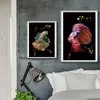 Pinturas artísticas de pared para decoración, cuadro colorido de burbujas y escupitajos de peces para sala de estar, impresiones en lienzo, Cuadros de decoración para el hogar sin marco