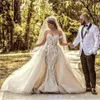 Robes de mariée sirène avec jupe amovible robes de mariée chérie APPLIQUÉ LONGUE PLUS Taille Taille Divers Vestido de Novia