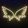 Теплые белые крылья знак бар KTV веб-канал фон украшения стены светодиодный неоновый свет 12 v супер яркий