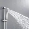 Système de robinet de douche à effet pluie brossé thermostatique Ensemble de mitigeur de salle de bains Monté au plafond 14 x 20 pouces LED Pommeau de douche à effet pluie cascade296x