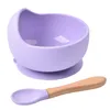 Ustensile bébé Silicone bol cuillère ensemble 2 pièces alimentation cuillère vaisselle Cycle de qualité alimentaire Ins plat assiette 3333 Q2