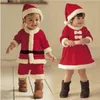 Niños de Navidad Santa Claus Cosplay Hampers Disfraz Baby Boy Boy Boys Mangos de manga larga Ropa para niñas Niñas Vestido Lindo Invierno Vestidos