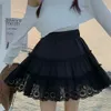 Gegolfde holle geplooide rok witte dunne poncho cake mini vrouwen zomer Koreaanse stijl hoog-getailleerd kort voor student 210421