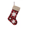 3D Schneeflocke Karierte Weihnachtsstrümpfe Weihnachtsbaum Hängende Dekoration Ornamente Kamin Gingham Socken Süßigkeiten Geschenktüte JY0612