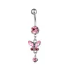 YYJFF D0347 (7 färger) Mix Belly Button Ring Navel Rings Body Piercing smycken Dingle Accessories