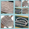 Beaded Necklaces & Pendants Jewelry 7-8Mm Baroque White Natural Pearl Necklace 36Cm Bridal Gift Choker Wholesale Of Semi-Finished Products D