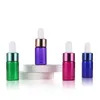 NEW3ML bleu vert violet rose or 3 ml bouteille de gouttes de verre vides petite bouteille d'huile essentielle avec capuchon coloré pour E Sample liquide RRD12013