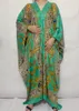 Etniczna Odzież Drukowana Sexy V-Neck Black Color Silk Bohemian Kaftan Maxi Sukienki 130 cm * 130 cm Tradycyjne Kuwejt Muzułmańskie Wieczór Kobiety